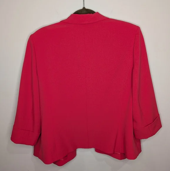 🔥 Jones Studio Bright Red Open-Front Blazer — Size 16 - Picture 3 of 3